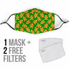 Green Gingerbread Man Chirstmas Pattern Print Face Mask-grizzshop