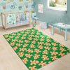 Green Gingerbread Man Chirstmas Pattern Print Floor Mat-grizzshop