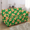 Green Gingerbread Man Chirstmas Pattern Print Loveseat Cover-grizzshop