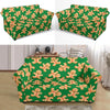 Green Gingerbread Man Chirstmas Pattern Print Loveseat Cover-grizzshop