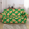 Green Gingerbread Man Chirstmas Pattern Print Loveseat Cover-grizzshop