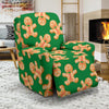 Green Gingerbread Man Chirstmas Pattern Print Recliner Cover-grizzshop