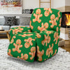 Green Gingerbread Man Chirstmas Pattern Print Recliner Cover-grizzshop