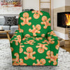 Green Gingerbread Man Chirstmas Pattern Print Recliner Cover-grizzshop