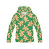 Green Gingerbread Man Chirstmas Pattern Print Women Pullover Hoodie-grizzshop