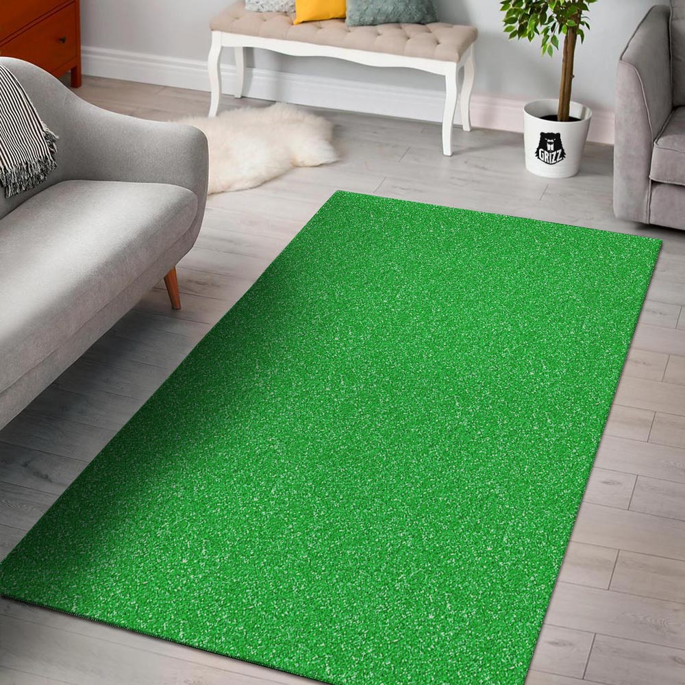 Green Glitter Texture Print Floor Mat-grizzshop