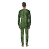 Green Golden Cracked Marble Print Men's Pajamas-grizzshop