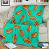 Green Hot Dog Pattern Print Blanket-grizzshop