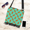 Green Hot Dog Pattern Print Crossbody Bags-grizzshop