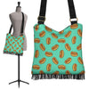 Green Hot Dog Pattern Print Crossbody Bags-grizzshop