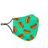 Green Hot Dog Pattern Print Face Mask-grizzshop