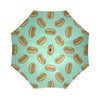 Green Hot Dog Pattern Print Foldable Umbrella-grizzshop