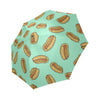 Green Hot Dog Pattern Print Foldable Umbrella-grizzshop