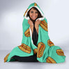 Green Hot Dog Pattern Print Hooded Blanket-grizzshop