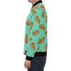 Green Hot Dog Pattern Print Men's Bomber Jacket-grizzshop