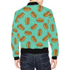 Green Hot Dog Pattern Print Men's Bomber Jacket-grizzshop