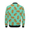 Green Hot Dog Pattern Print Men's Bomber Jacket-grizzshop