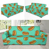 Green Hot Dog Pattern Print Sofa Covers-grizzshop