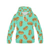 Load image into Gallery viewer, Green Hot Dog Pattern Print Women Pullover Hoodie-grizzshop