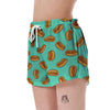 Green Hot Dog Pattern Print Women's Shorts-grizzshop