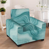 Green Ink Marble Armchair Cover-grizzshop