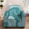 Green Ink Marble Armchair Cover-grizzshop