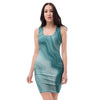 Green Ink Marble Bodycon Dress-grizzshop