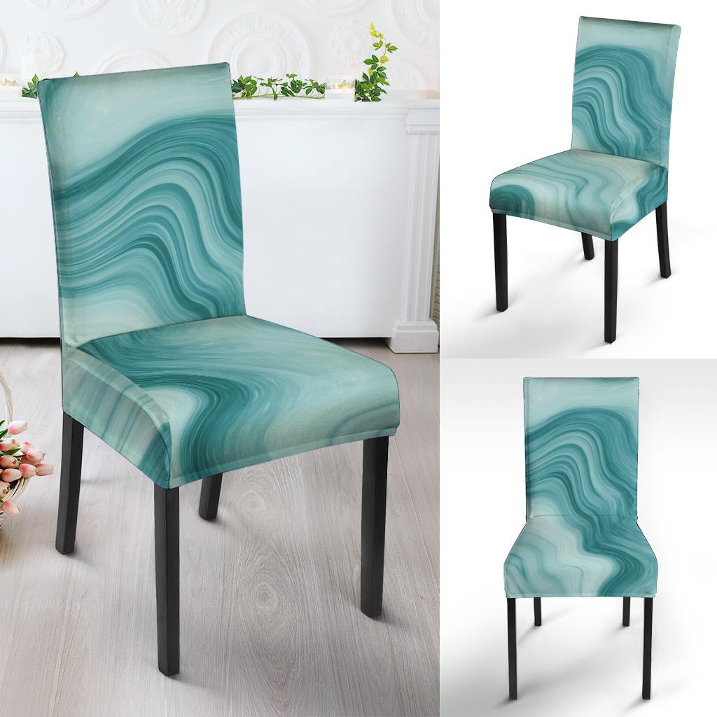 Green Ink Marble Chair Cover-grizzshop