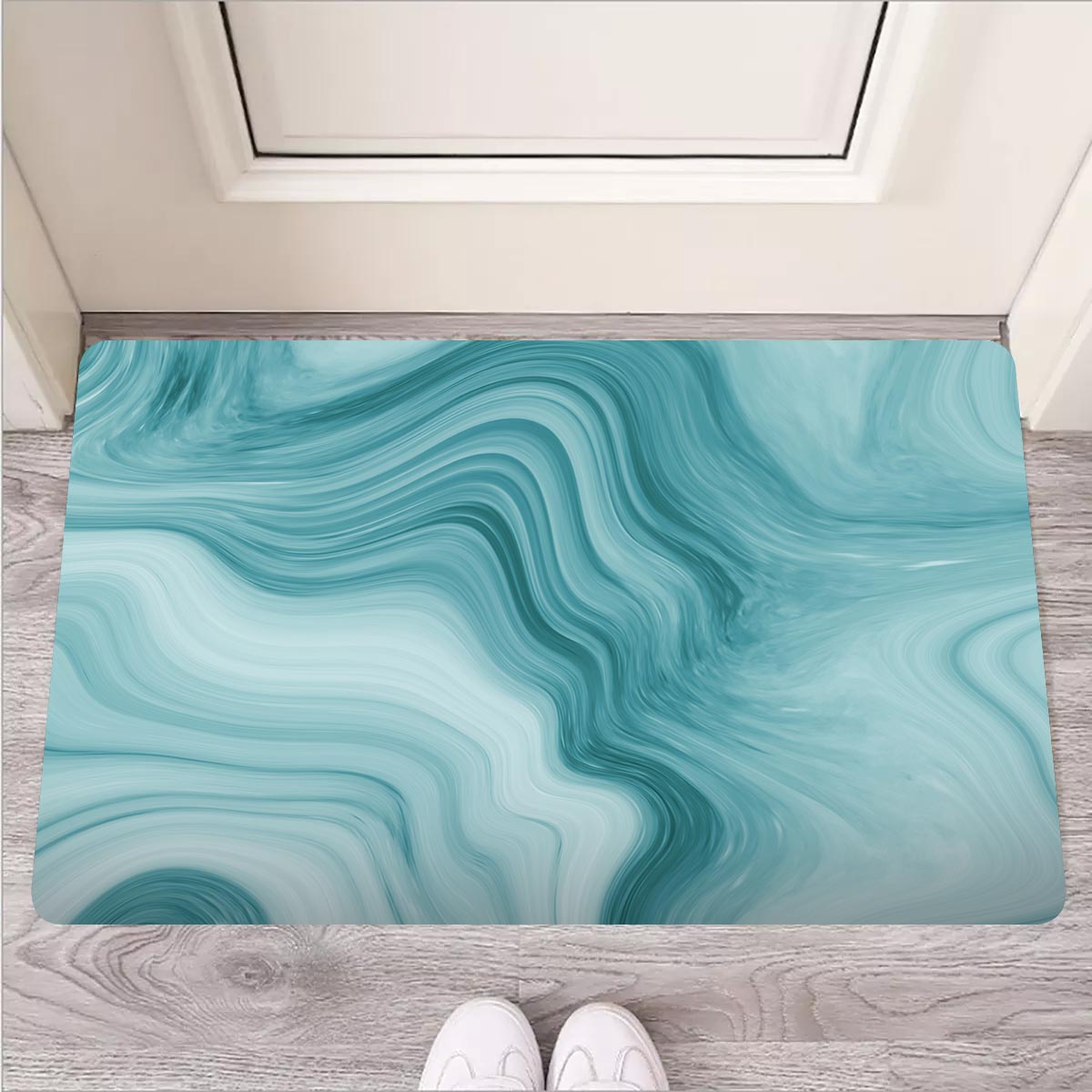 Green Ink Marble Door Mat-grizzshop