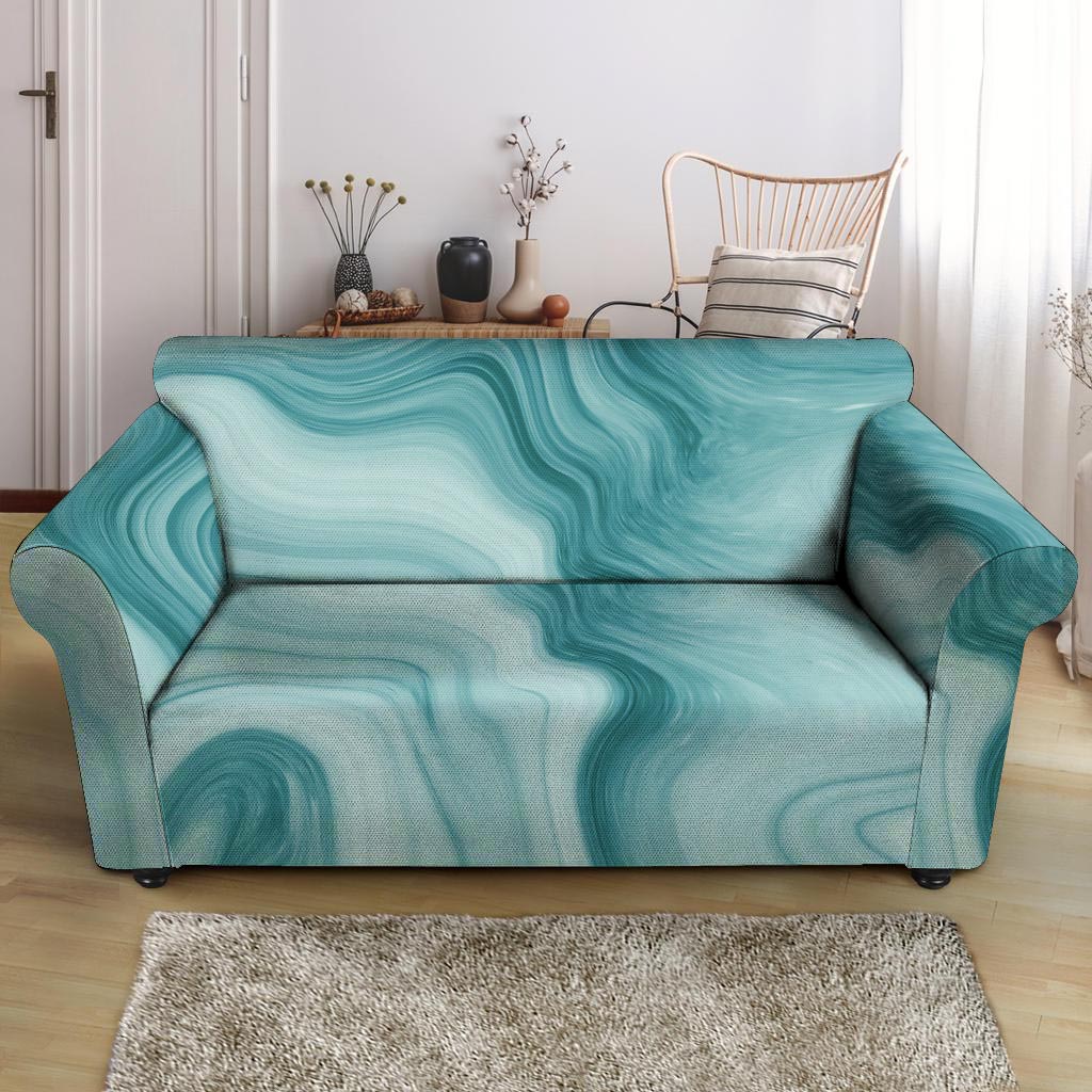 Green Ink Marble Loveseat Cover-grizzshop