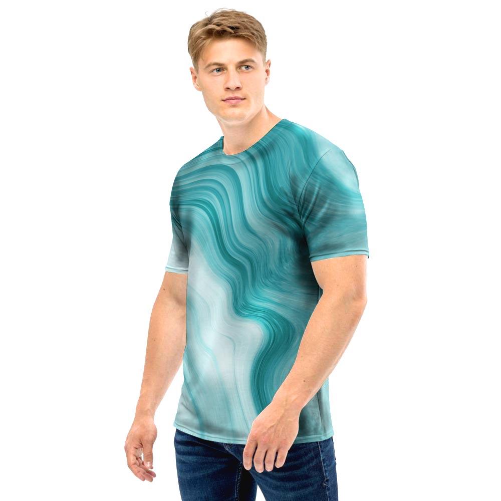 Green Ink Marble Men T Shirt-grizzshop