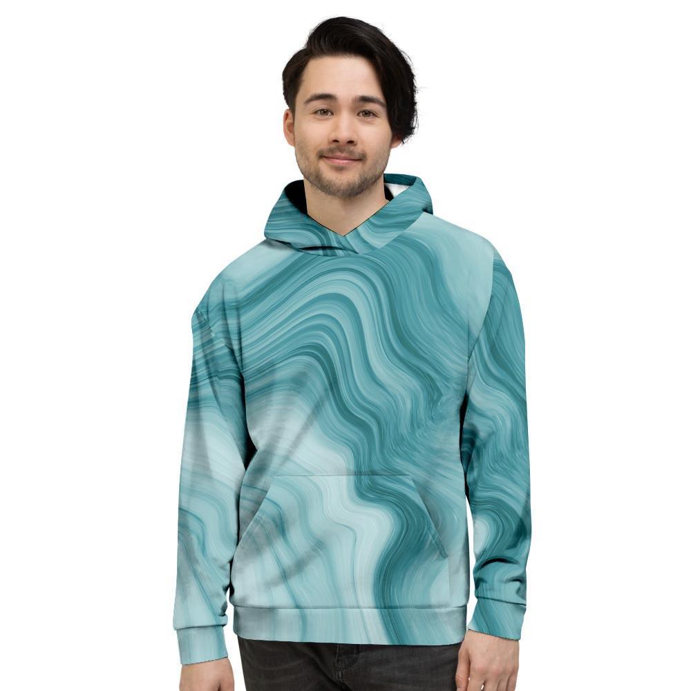 Green Ink Marble Men's Hoodie-grizzshop