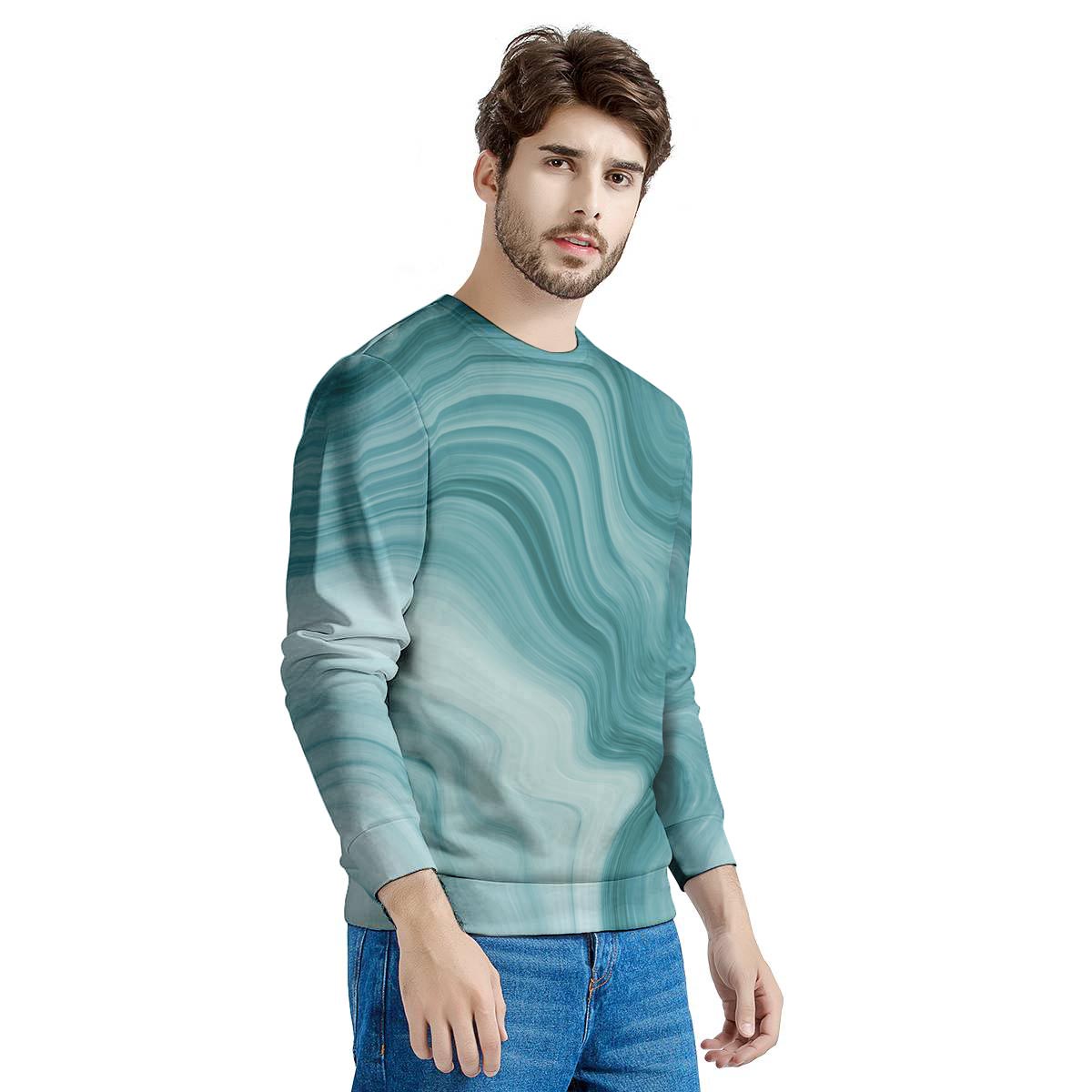 Green Ink Marble Men's Sweatshirt-grizzshop