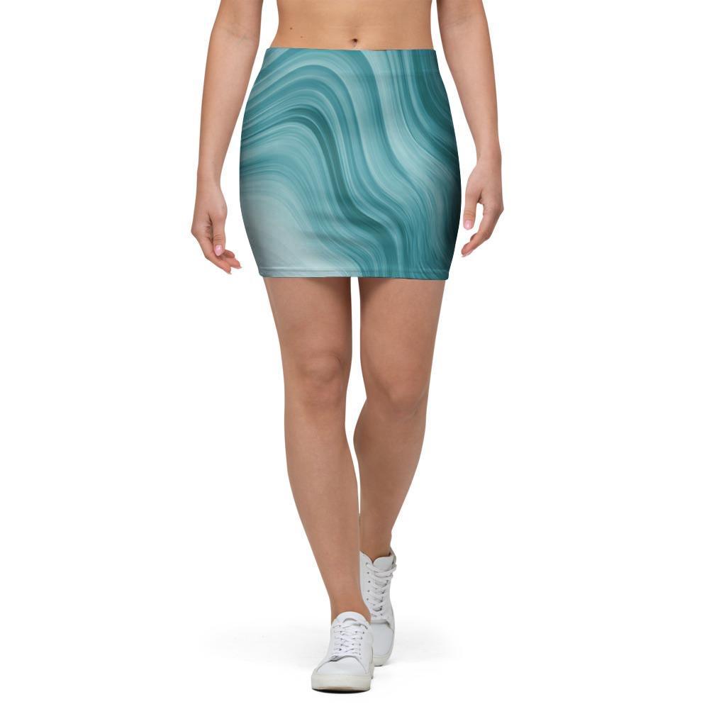 Green Ink Marble Mini Skirt-grizzshop