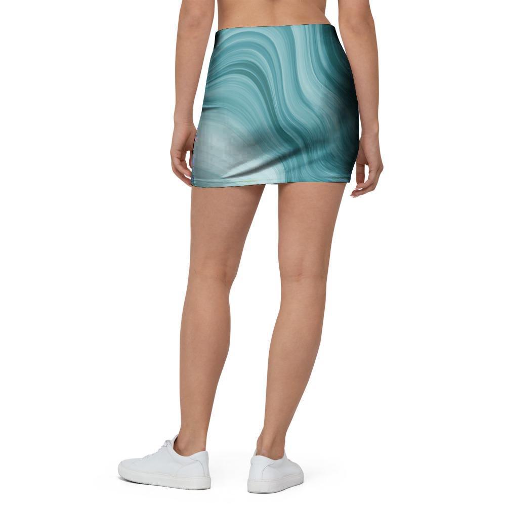 Green Ink Marble Mini Skirt-grizzshop