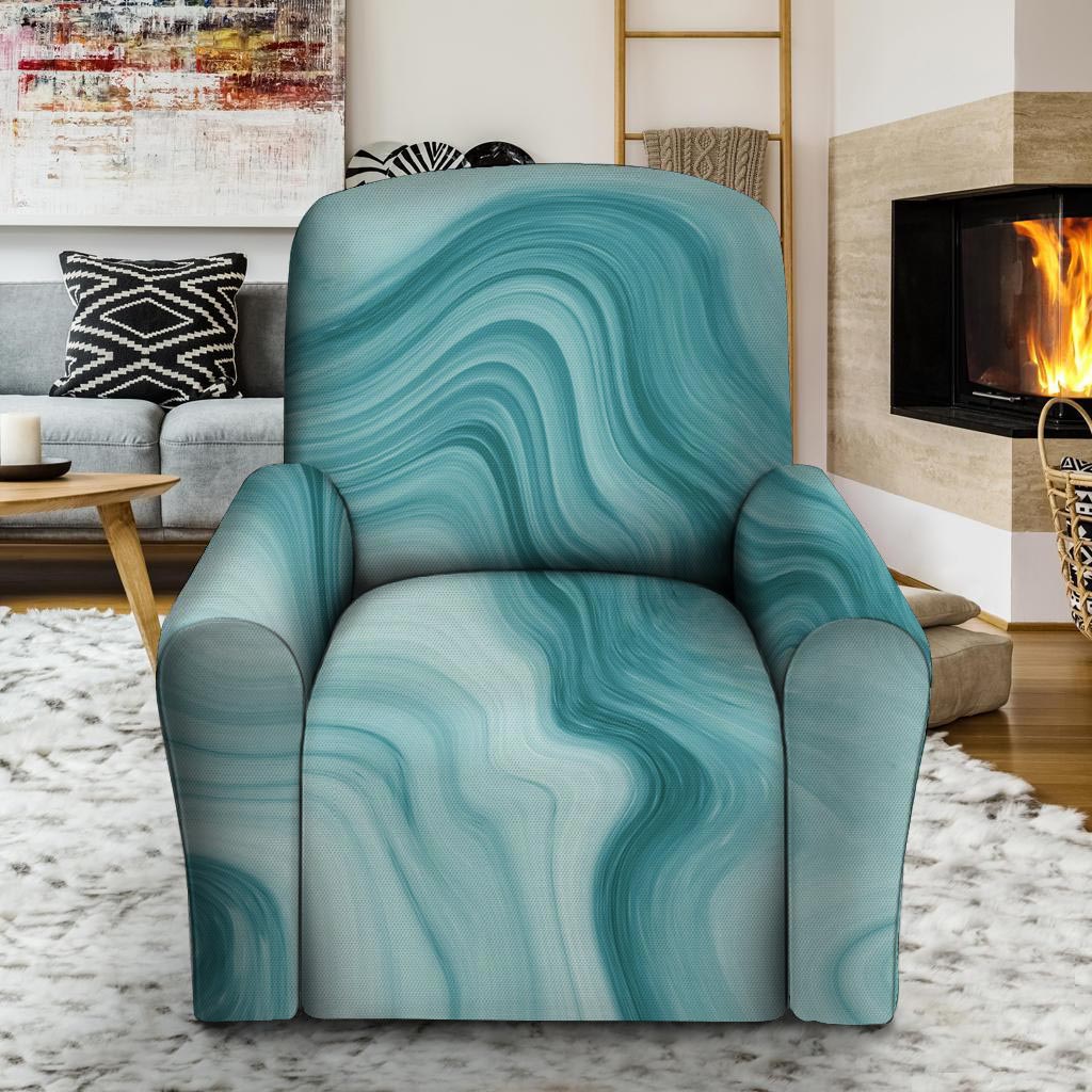 Green Ink Marble Recliner Cover-grizzshop