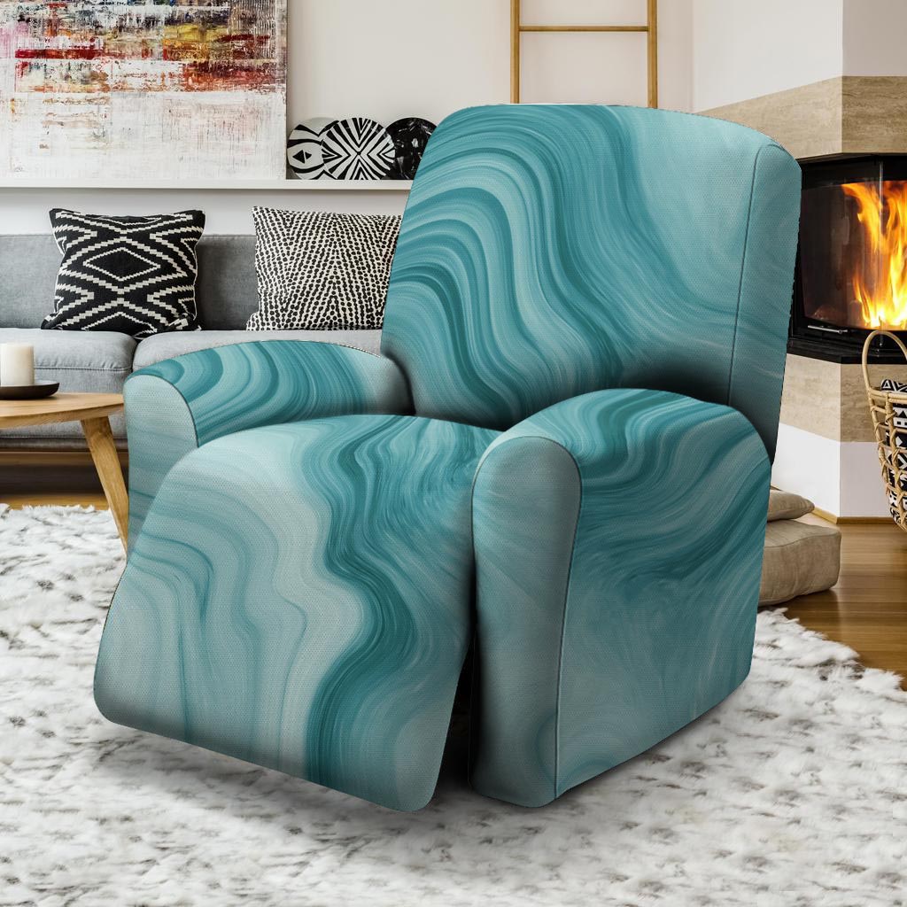 Green Ink Marble Recliner Cover-grizzshop