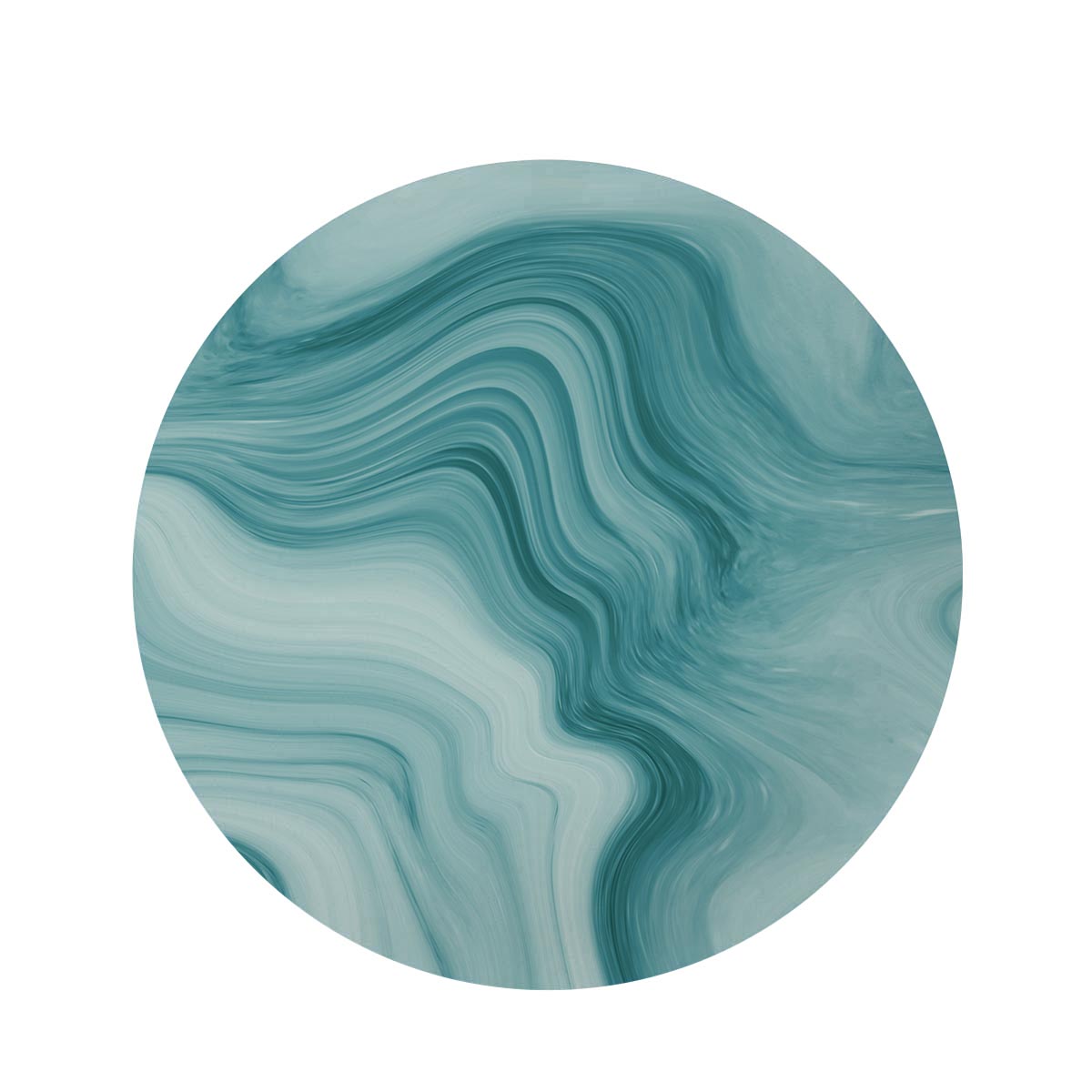 Green Ink Marble Round Rug-grizzshop