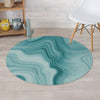 Green Ink Marble Round Rug-grizzshop