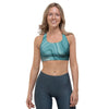 Green Ink Marble Sports Bra-grizzshop