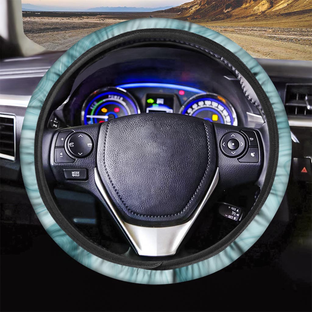 Green Ink Marble Steering Wheel Cover-grizzshop