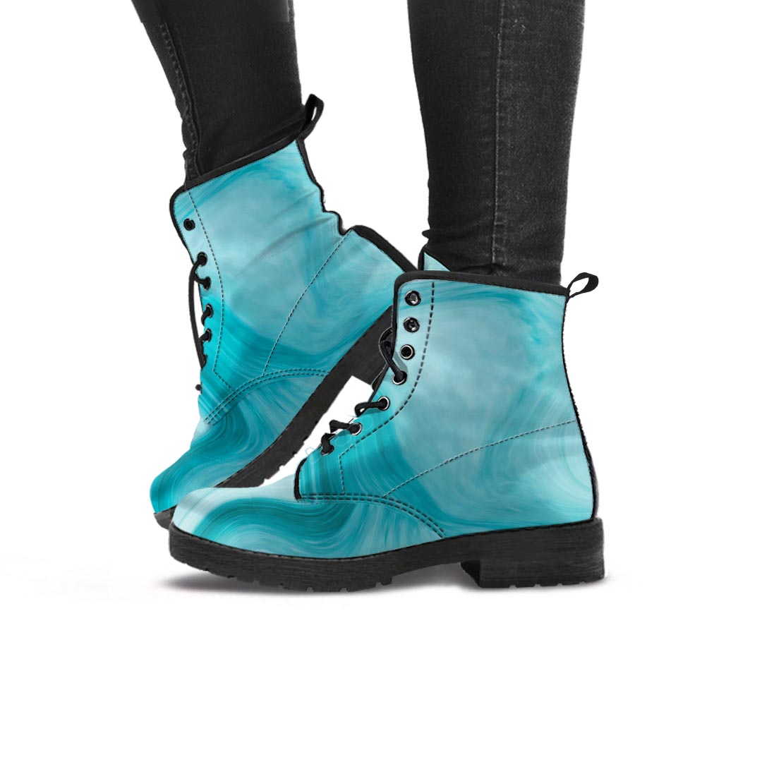 Green Ink Marble Women's Boots-grizzshop