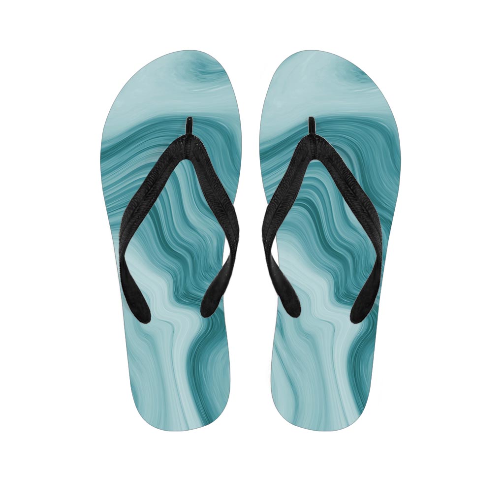 Green Ink Marble Women's Flip Flops-grizzshop