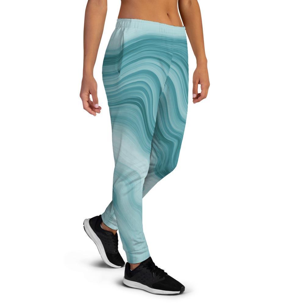 Green Ink Marble Women's Joggers-grizzshop