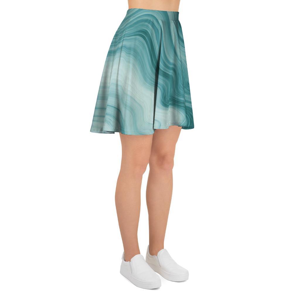 Green Ink Marble Women's Skirt-grizzshop