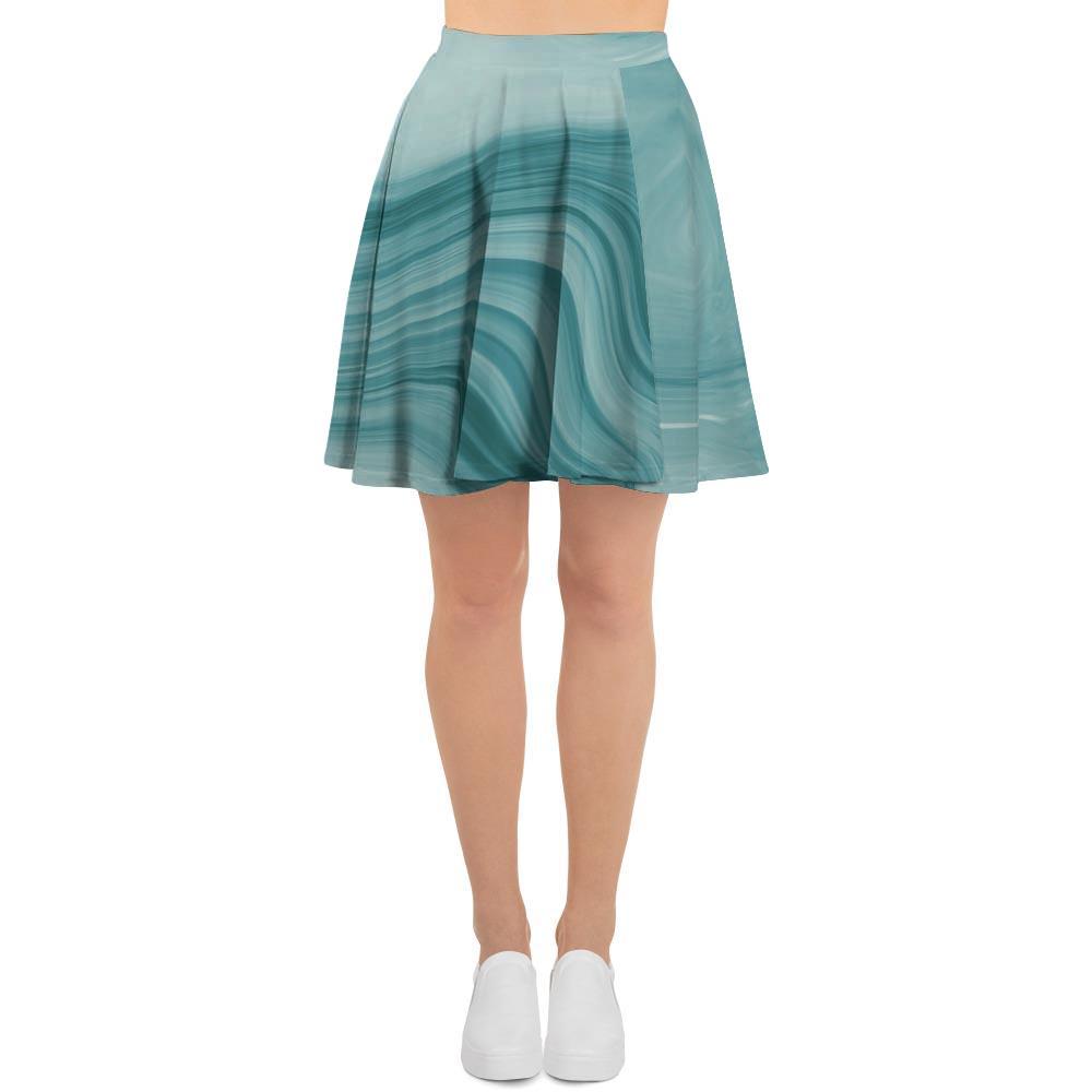 Green Ink Marble Women's Skirt-grizzshop