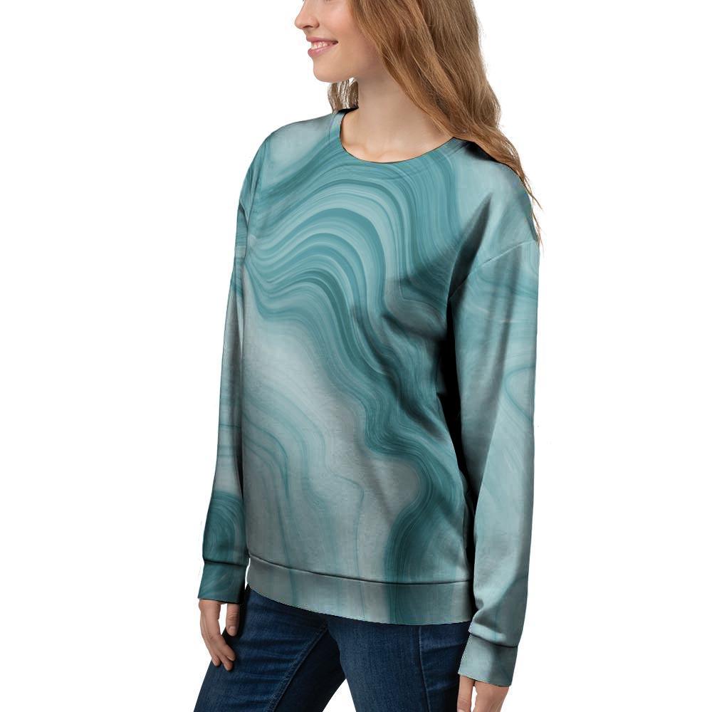 Green Ink Marble Women's Sweatshirt-grizzshop