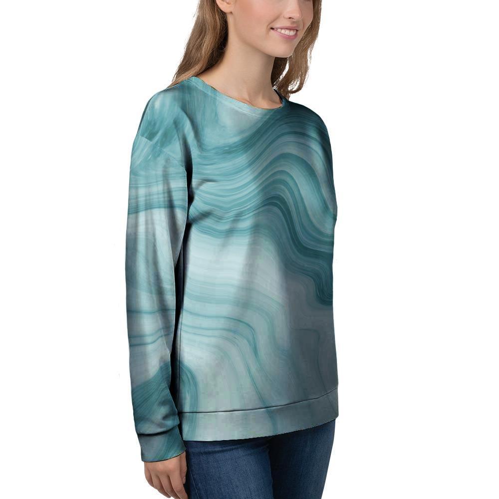 Green Ink Marble Women's Sweatshirt-grizzshop