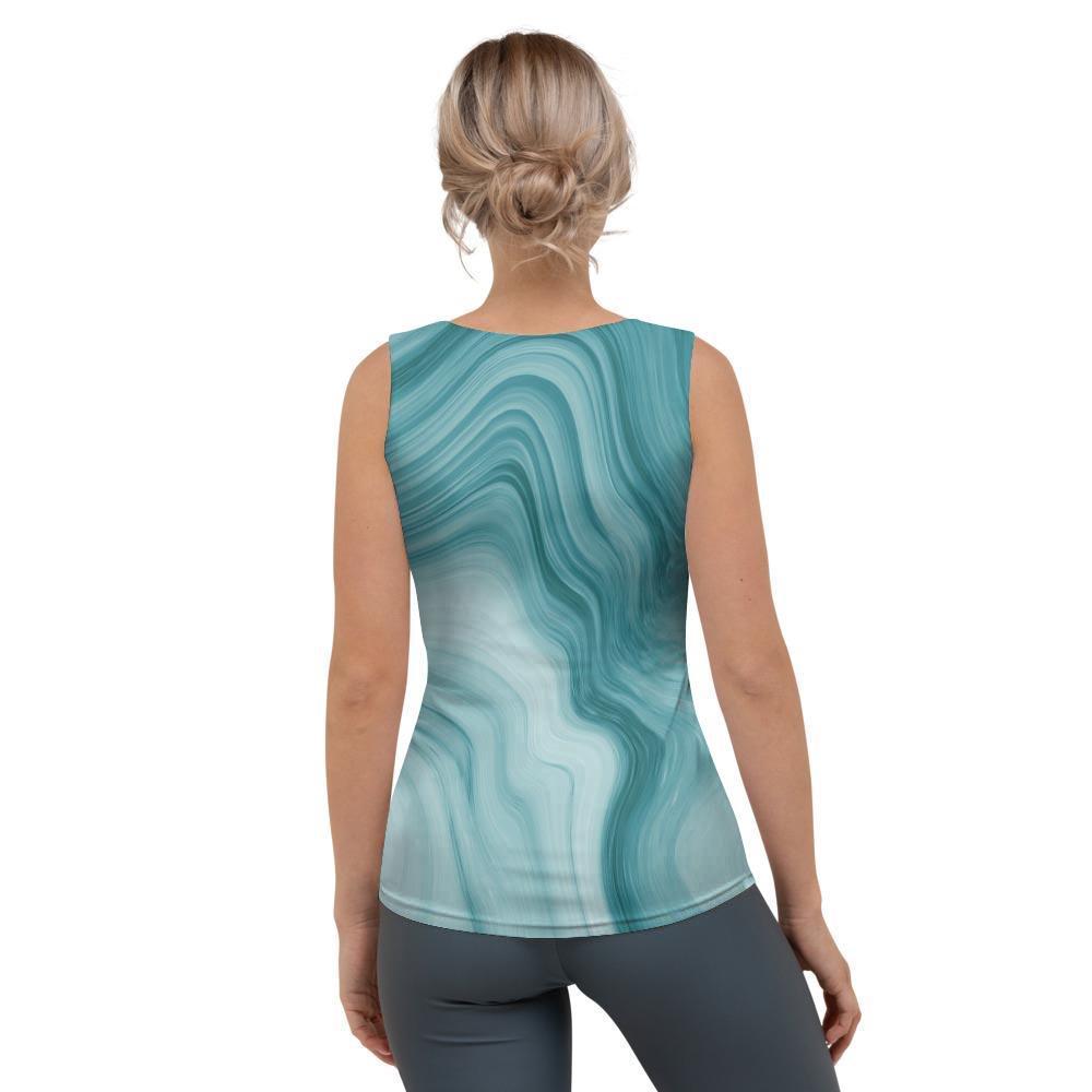 Green Ink Marble Women's Tank Top-grizzshop