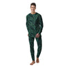 Green Leaf Tropical Print Pattern Men's Pajamas-grizzshop